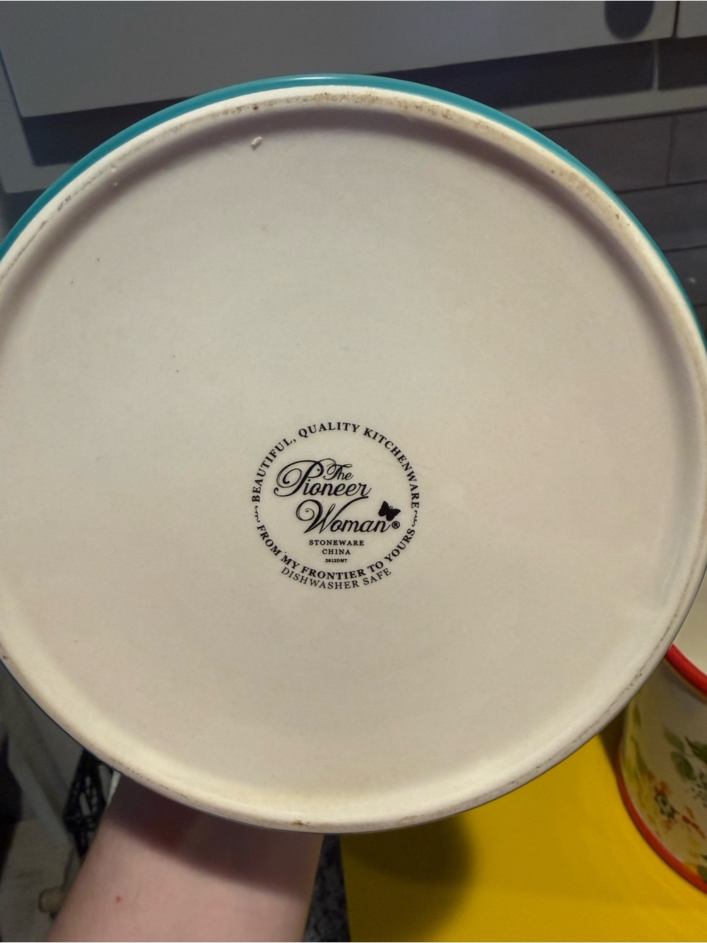 Red Polka Dot Utensils Holder with Aqua Rim - Picture 3 of 3